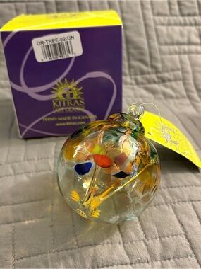 KITRAS Art Glass Tree Of Positivity 3” Orb Sphere Ornament Witch Ball 2019